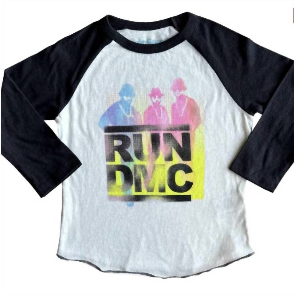 NEW ROWDY SPROUT kid's run dmc raglan tee in white